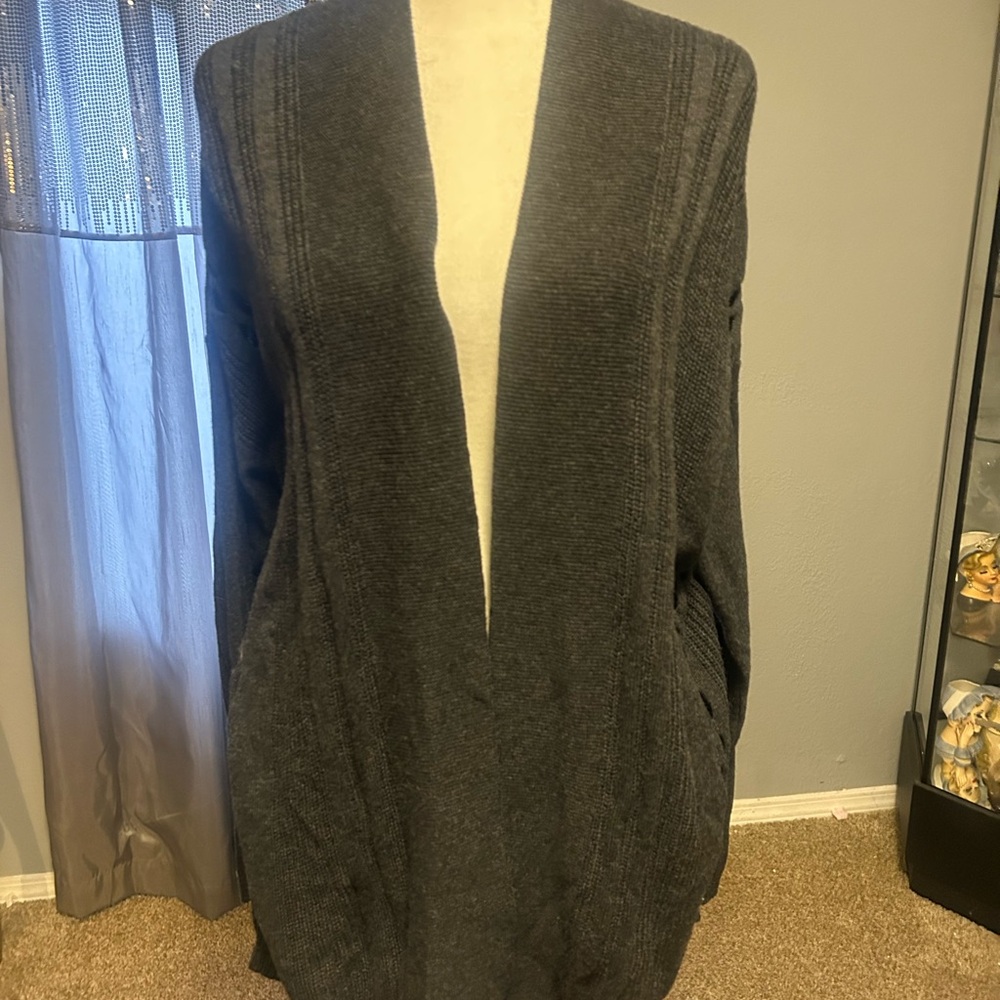 Maurices Charcoal Open-Front Cardigan